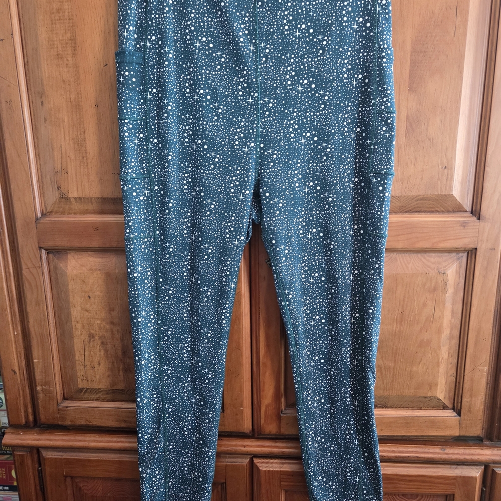 Teal Starry Print Pants
